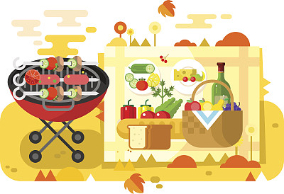 烧烤派对设计图片下载