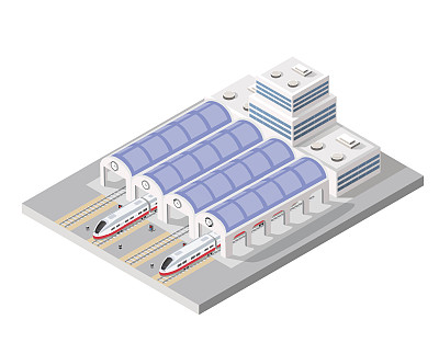 等距高速列车素材图片