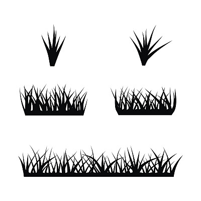 草的黑色剪影图片下载