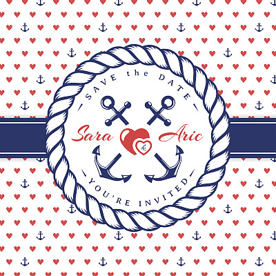 海洋婚礼请柬。图片下载