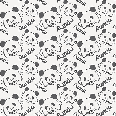 熊猫无缝模式素材图片