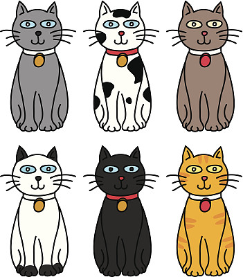 一套可爱的猫卡通图片下载