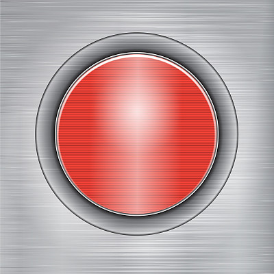 金属背景上的红色按钮图片下载