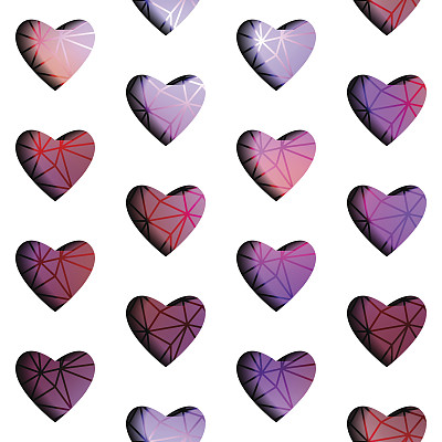 几何心模式。图片下载