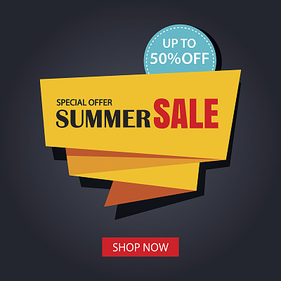 夏季销售丝带和不干胶横幅复古风格。图片下载