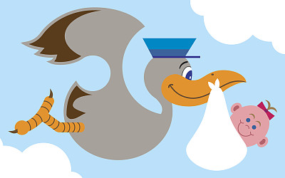 平坦向量鹳与宝贝图片下载