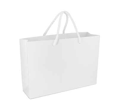 白色背景上孤立的纸袋图片下载