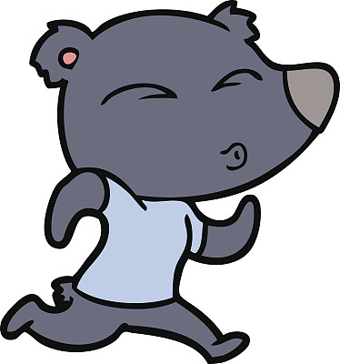 卡通熊慢跑图片下载