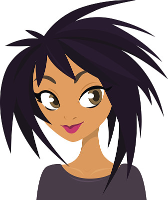 卡通美女头像。矢量图图片下载