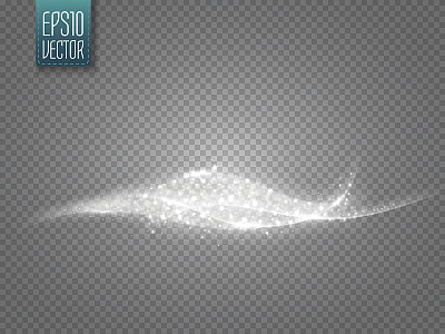 抽象矢量平滑波与发光隔离透明背景图片下载