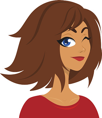 卡通美女头像。矢量图素材图片