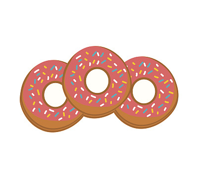 美味的草莓甜甜圈在白色的背景。图片下载