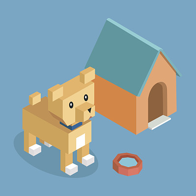 宠物狗图标等距3d设计图片下载