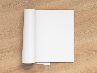 空白空白的杂志页孤立图片下载