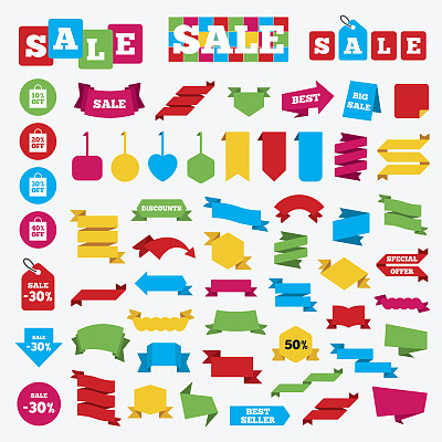 销售包标签图标。折扣符号。图片下载