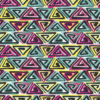 无缝的部落波西米亚风格。素材图片