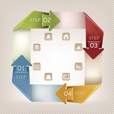 信息图形横幅与图标。复古的设计模板。向量图片下载