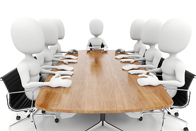 3d男人，商务会议，在白色的背景图片下载