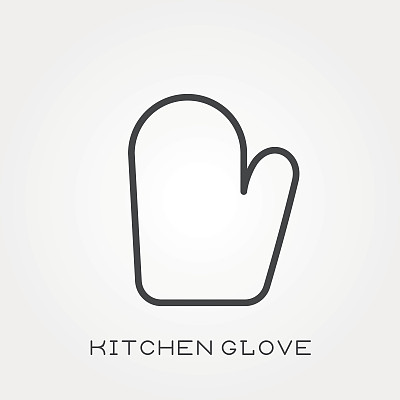 线条图标厨房手套图片下载