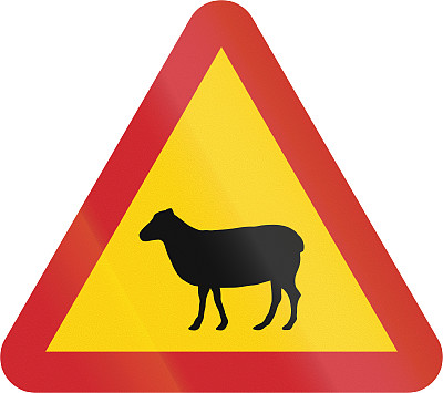 瑞典使用的路标-绵羊图片下载