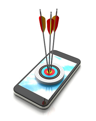 智能手机上的箭头。图片下载