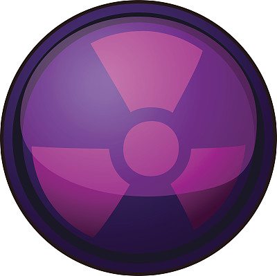 紫色光泽圆形核标志。图片下载