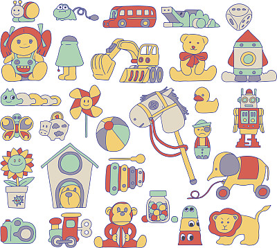 玩具涂鸦插图素材图片