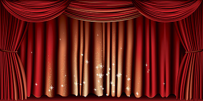 大红色的窗帘图片下载