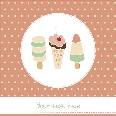 彩色矢量冰淇淋的插图图片下载