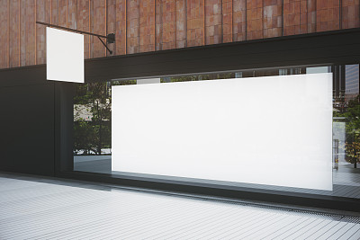 空荡荡的店面和广告牌图片下载