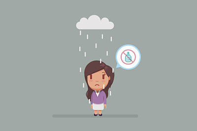 悲伤的女人插图图片下载