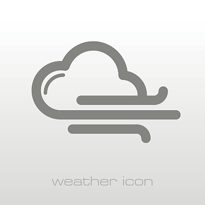 风吹云朵图标。气象。天气图片下载
