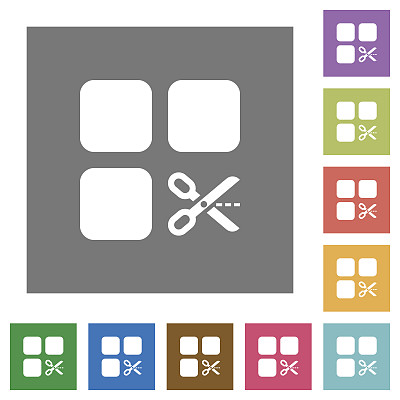 切割组件的方形平面图标图片下载