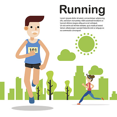 为马拉松运动而跑步和训练的年轻人图片下载