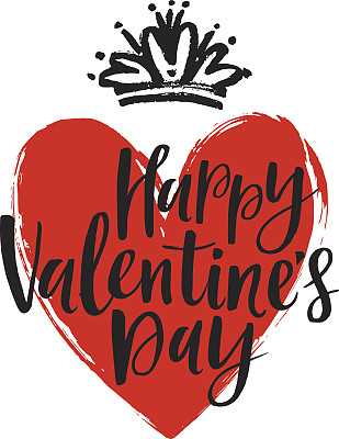 手绘爱心皇冠和字母矢量素材图片下载