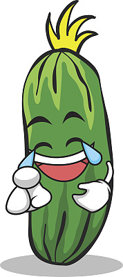 欢乐黄瓜卡通人物集合矢量插画图片下载