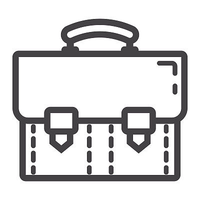 公文包线性图标，商务和公文包主题，矢量图形，白色背景上的线性图案，eps 10图片下载
