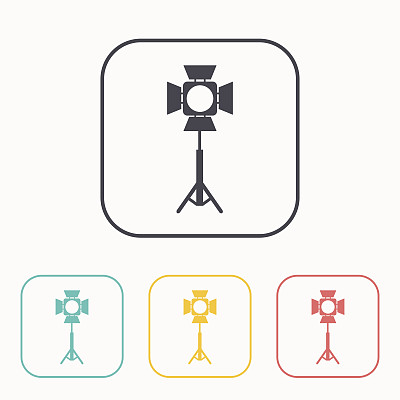 聚光灯矢量颜色图标设置图片下载