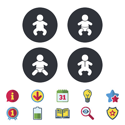 新生的图标。婴儿婴儿符号。图片下载