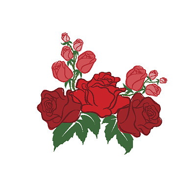 扁平风格的红玫瑰图片下载