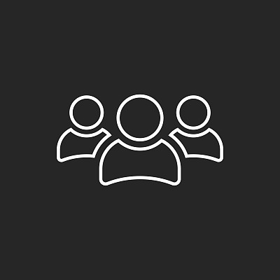 线条风格的人群矢量图标图片下载