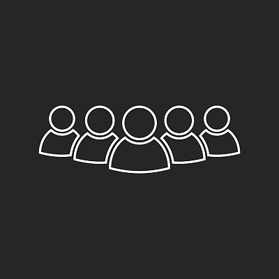线条风格的人群矢量图标图片下载