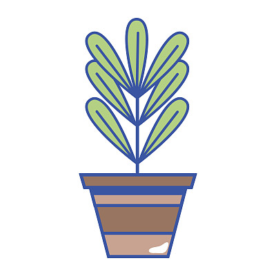 植物与叶内花盆设计图片下载