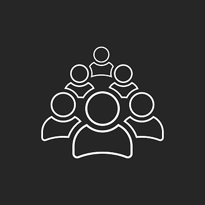 线条风格的人群矢量图标图片下载