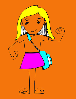 可爱的卡通人物男人和女人在Jaidee家庭风格图片下载