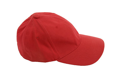 红色棒球帽孤立在白色图片下载