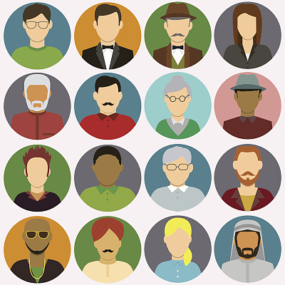 人物头像图标矢量图素材图片