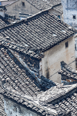 中国古代建筑的传统粘土屋顶图片下载