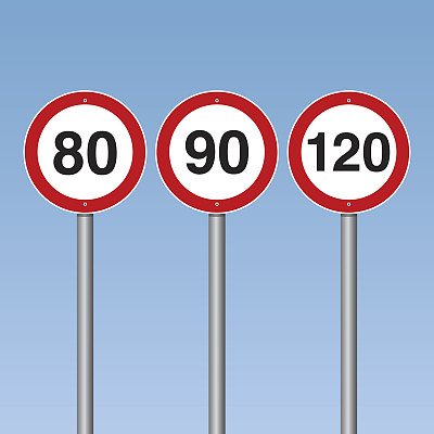 限速交通道路标志矢量图图片下载