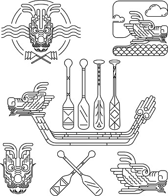 龙图标线形绘制图片下载